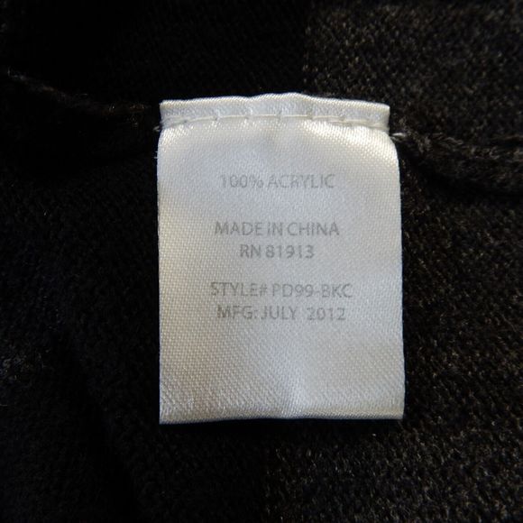 Paper Denim Cloth Mens Sweater Medium Black Grey Stripe VNeck Casual Work Office - Picture 7 of 10